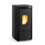 Poêle à granulés Moira EVO 7 kW noir avec kit ventouse concentrique ajustable, pack promo, chauffage efficace. noir