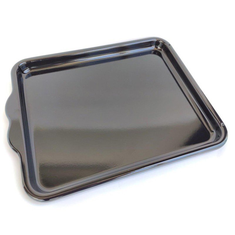 Plat de four émaillé rectangulaire noir, résistant et durable, idéal pour la cuisson de divers plats au four.