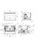 Dessin technique de l'insert à granulés Comfort P85 Plus avec puissance de 12 kW, montrant les dimensions et composants principa