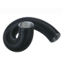 Flexible conduit d'air en métal noir pour poêle à pellet, diamètre 60 mm, résistant et adaptable pour une ventilation optimale.