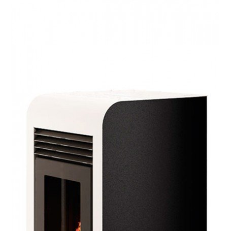 Poêle à granulés TOP GIADA 8KW blanc moderne, chauffage efficace pour votre maison écologique et design élégant.